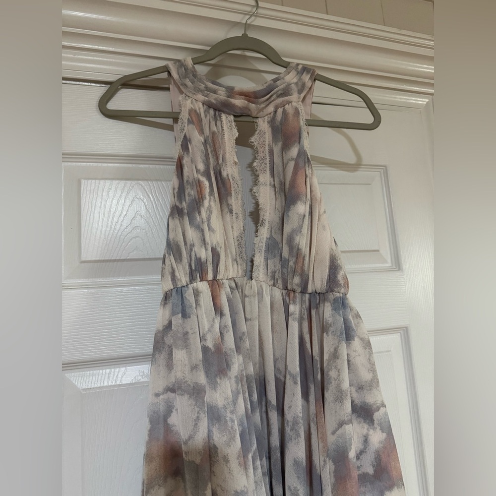 Free People Ivory Tower Maxi Dress Halter Lace Tiered Gown Size 10 MSRP $350 FP - Picture 5 of 9